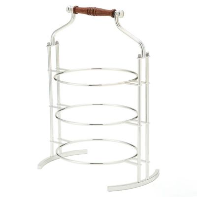 早川シルバー 折りたたみティースタンド デコ 2段 プレート 16cm用 19