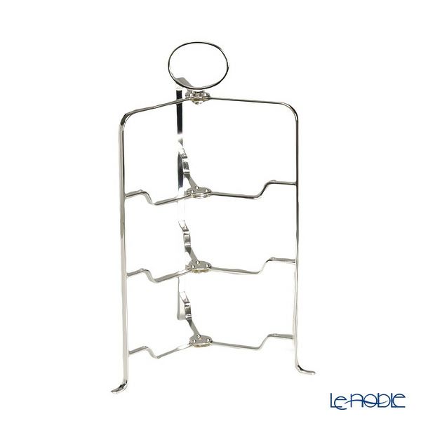 早川シルバー 折りたたみティースタンド シンプル 3段 プレート 23cm用 C19-30【洋白】