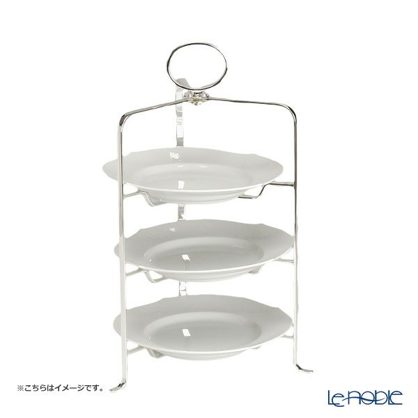 早川シルバー 折りたたみティースタンド シンプル 3段 プレート 23cm用 C19-30【洋白】