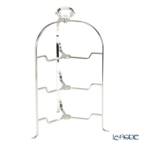 早川シルバー 折りたたみティースタンド デコ 3段 プレート 23cm用 19-80【洋白】