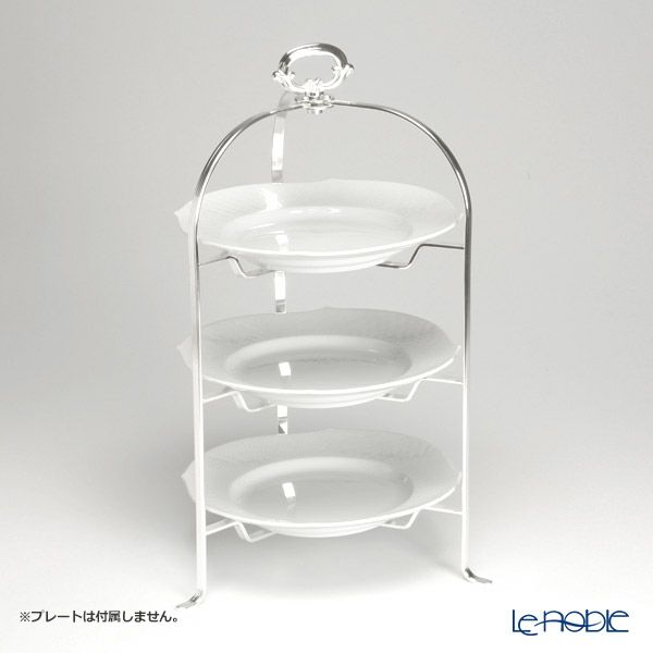早川シルバー 折りたたみティースタンド デコ 3段 プレート 23cm用 19-80【洋白】