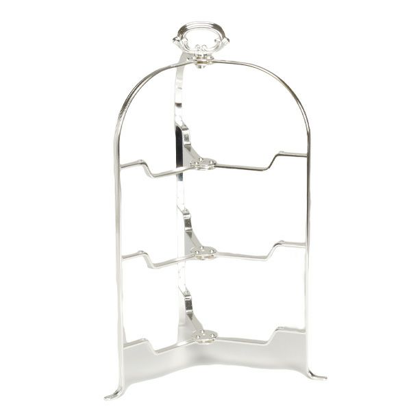 早川シルバー 折りたたみティースタンド デコ 3段 プレート 23cm用 19-80【洋白】