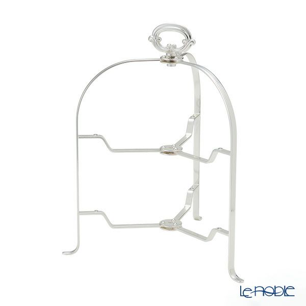 早川シルバー 折りたたみティースタンド デコ 2段 プレート 23cm用 19-90【洋白】