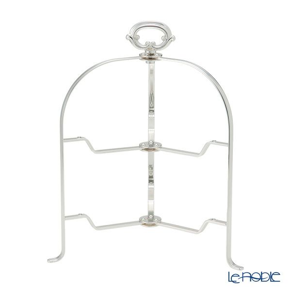 早川シルバー 折りたたみティースタンド デコ 2段 プレート 23cm用 19-90【洋白】