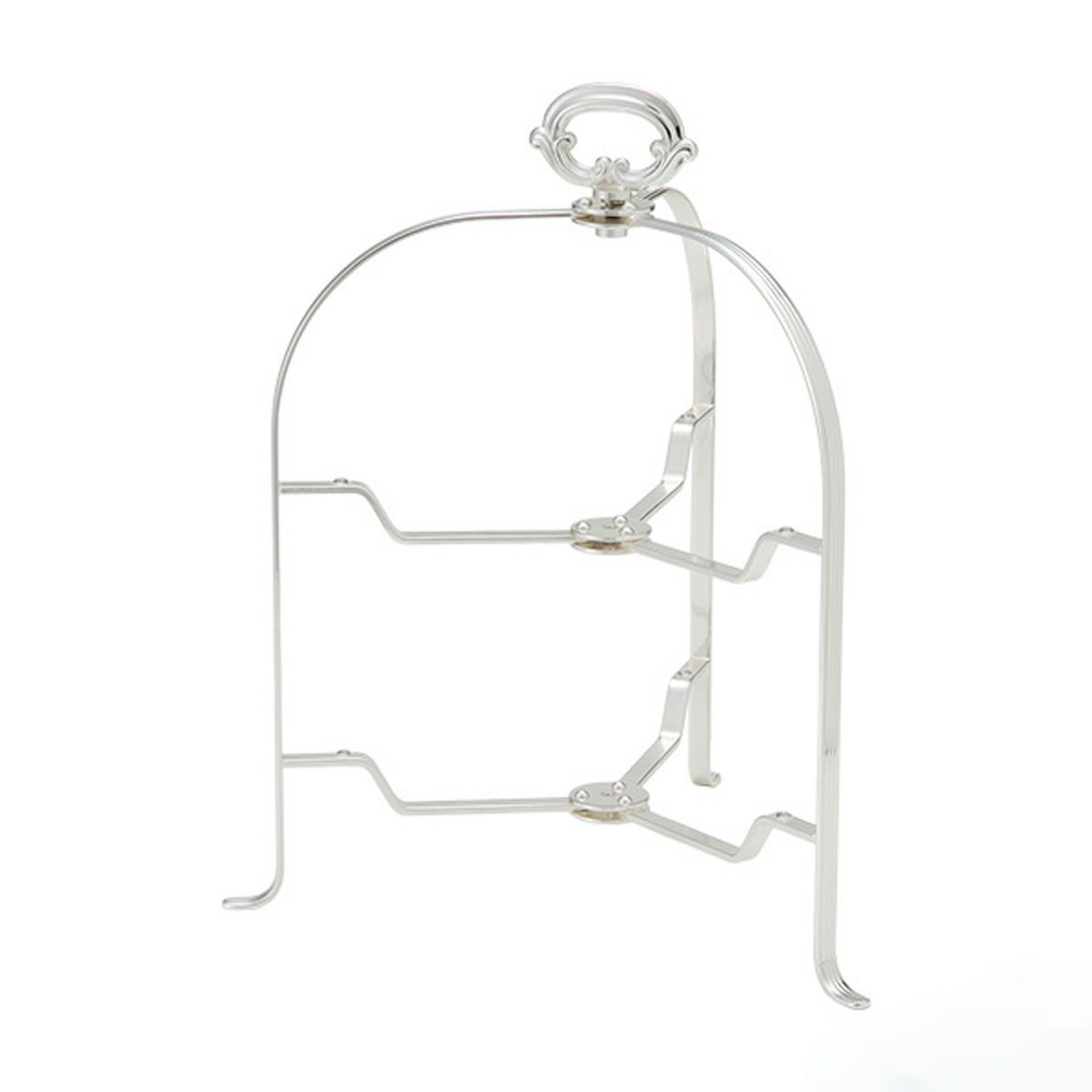 早川シルバー 折りたたみティースタンド デコ 2段 プレート 23cm用 19-90【洋白】