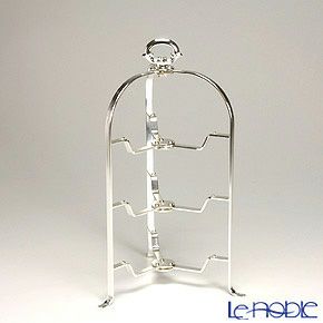 早川シルバー 折りたたみティースタンド デコ 3段 プレート 16cm用 19-60【洋白】