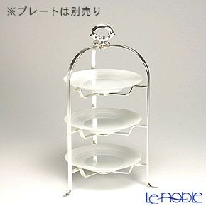 早川シルバー 折りたたみティースタンド デコ 3段 プレート 16cm用 19-60【洋白】