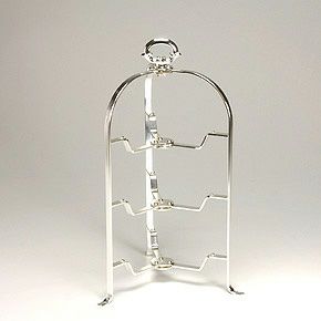 早川シルバー 折りたたみティースタンド デコ 3段 プレート 16cm用 19-60【洋白】