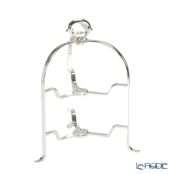 早川シルバー 折りたたみティースタンド デコ 2段 プレート 16cm用 19-70【洋白】