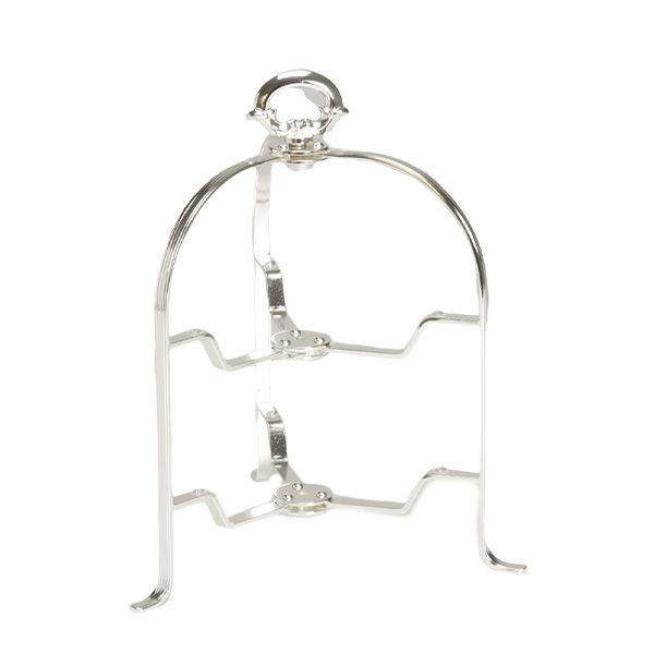 早川シルバー 折りたたみティースタンド デコ 2段 プレート 16cm用 19-70【洋白】