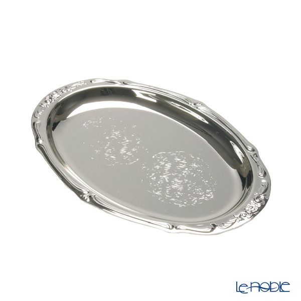 【銀メッキ製品】早川シルバー ローズ クリーマートレイ 05-40