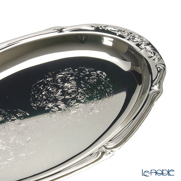 【銀メッキ製品】早川シルバー ローズ クリーマートレイ 05-40