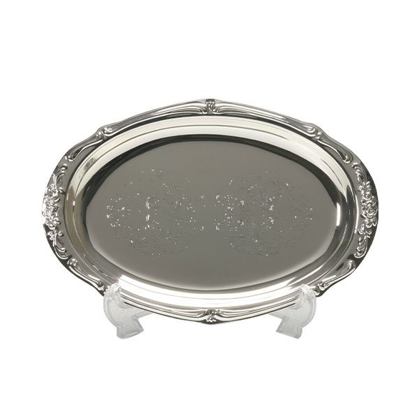 【銀メッキ製品】早川シルバー ローズ クリーマートレイ 05-40