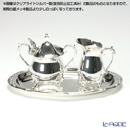 【銀メッキ製品】早川シルバー ローズ クリーマーセット 06-30