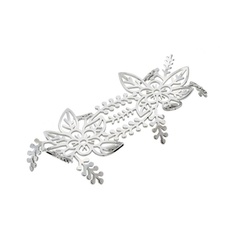 ディ・エクリュデザイン おしぼりスタンド 花 T0117 16×6cm ステンレス製