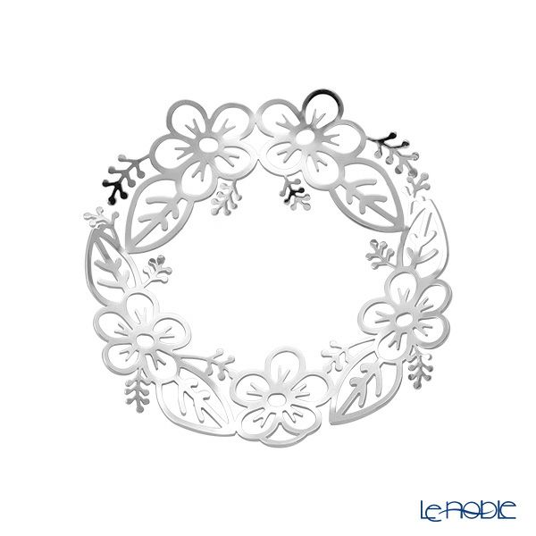 ディ・エクリュデザイン オーナメント／ナプキンリング リース 6cm ステンレス製