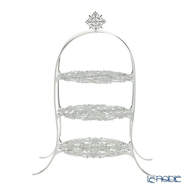 ディ・エクリュデザイン クロススタンド 3段 M ローザ T0501 直径27×高さ46cm ステンレス製 ローザ／つる草／花 【折りたたみ式】