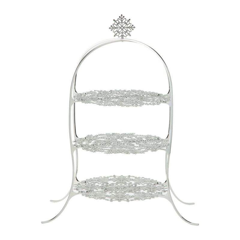 ディ・エクリュデザイン クロススタンド 3段 M ローザ T0501 直径27×高さ46cm ステンレス製 ローザ／つる草／花 【折りたたみ式】