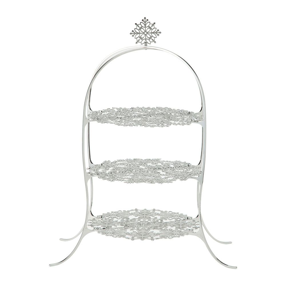 ディ・エクリュデザイン クロススタンド 3段 M ローザ T0501 直径27×高さ46cm ステンレス製 ローザ／つる草／花 【折りたたみ式】