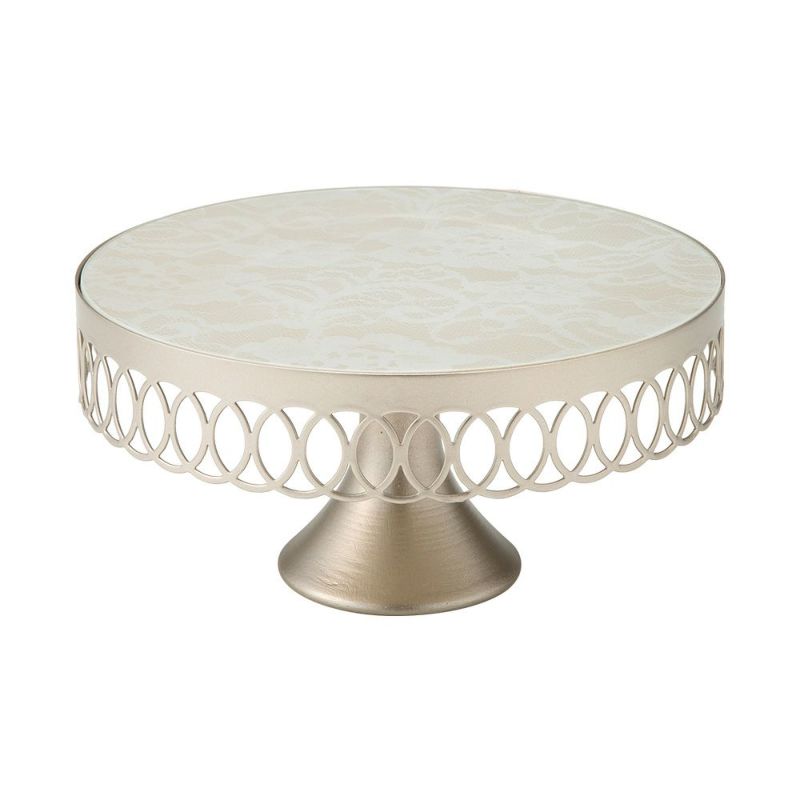 メッツァルーナ ケーキスタンド ホワイト／ゴールド S 20cm