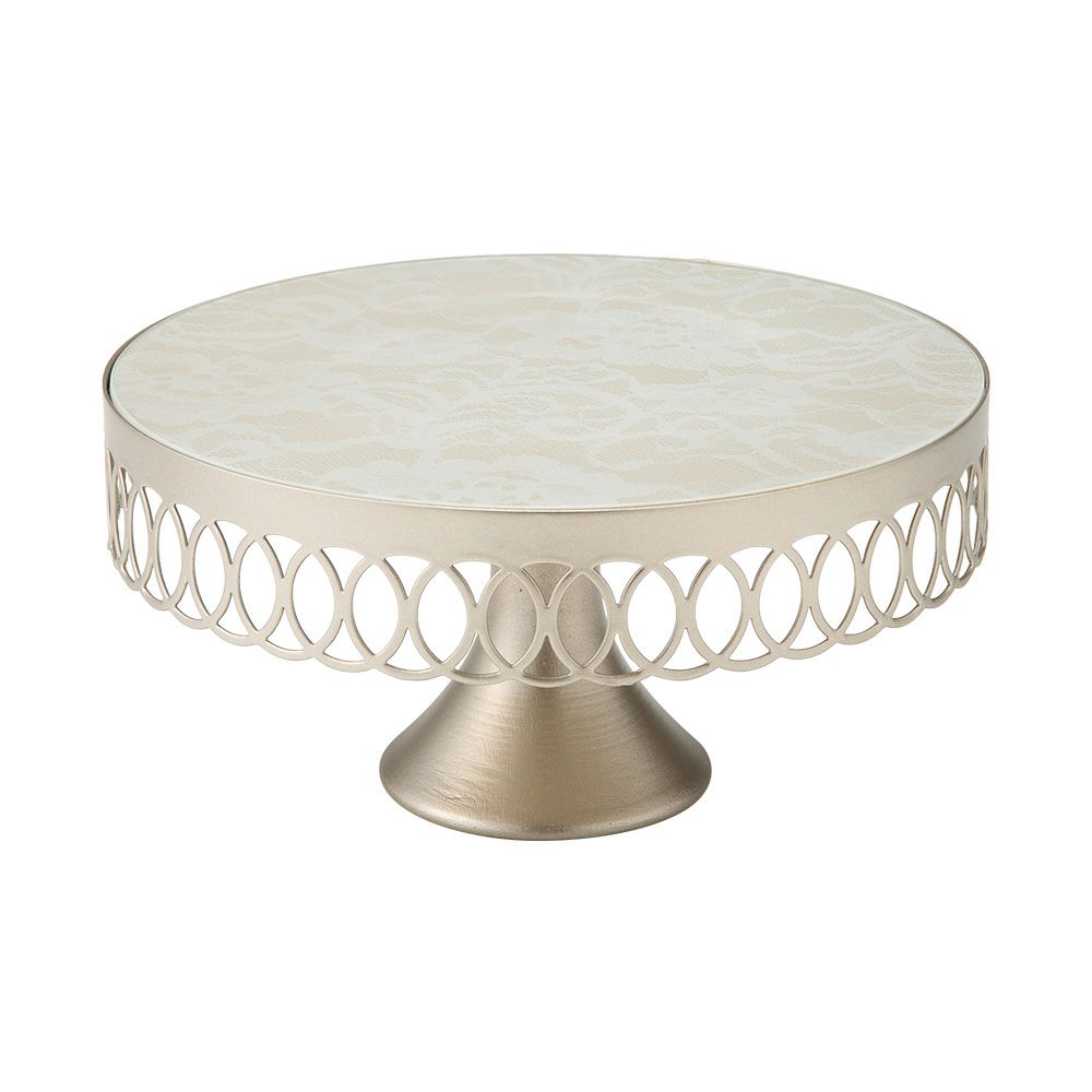 メッツァルーナ ケーキスタンド ホワイト／ゴールド S 20cm