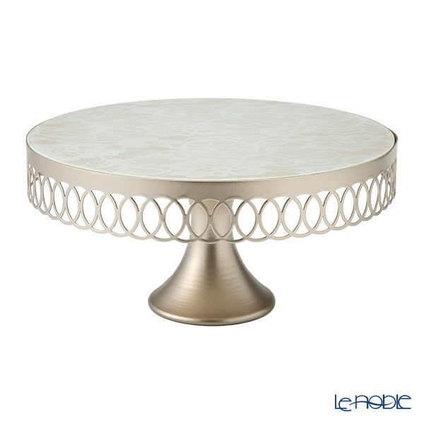 メッツァルーナ ケーキスタンド ホワイト／ゴールド M 25cm