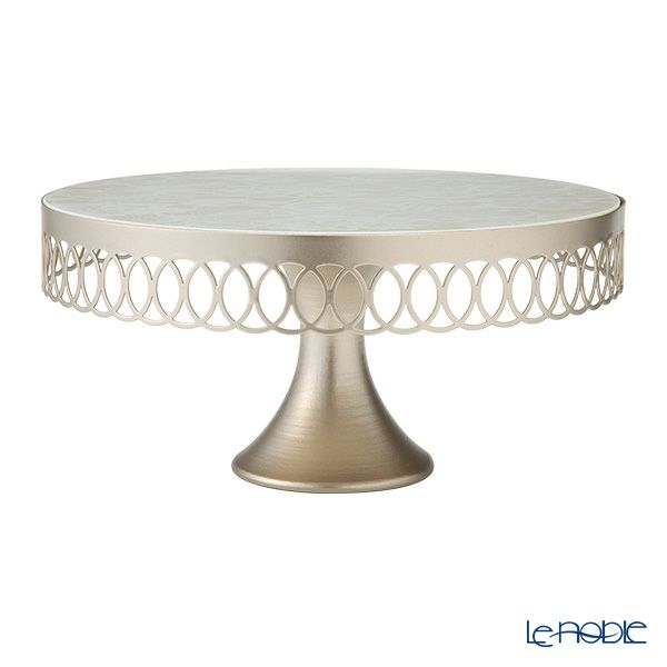 メッツァルーナ ケーキスタンド ホワイト／ゴールド M 25cm