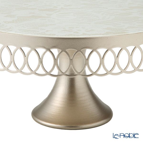 メッツァルーナ ケーキスタンド ホワイト／ゴールド M 25cm