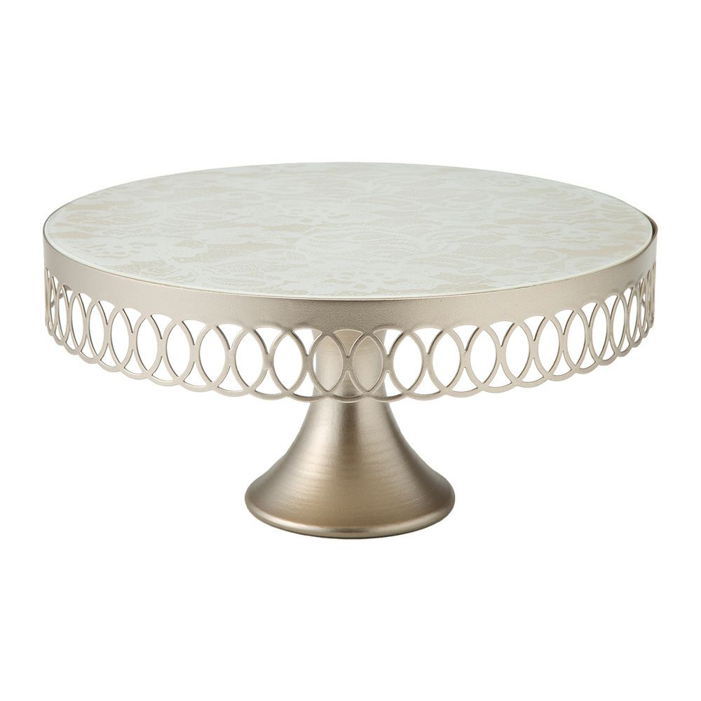 メッツァルーナ ケーキスタンド ホワイト／ゴールド M 25cm