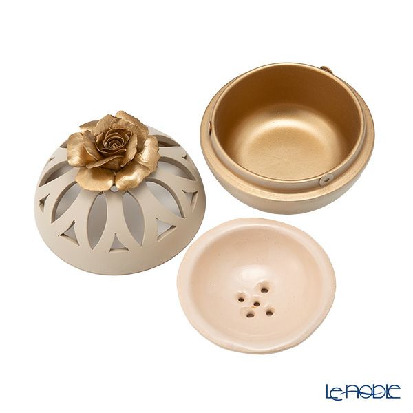 メッツァルーナ 小物入れ ゴールドローズ ベージュ 10cm