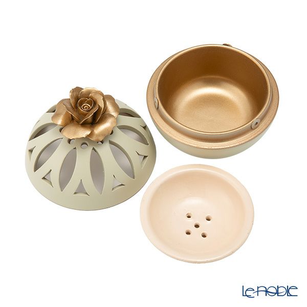 メッツァルーナ 小物入れ ゴールドローズ グリーン 10cm