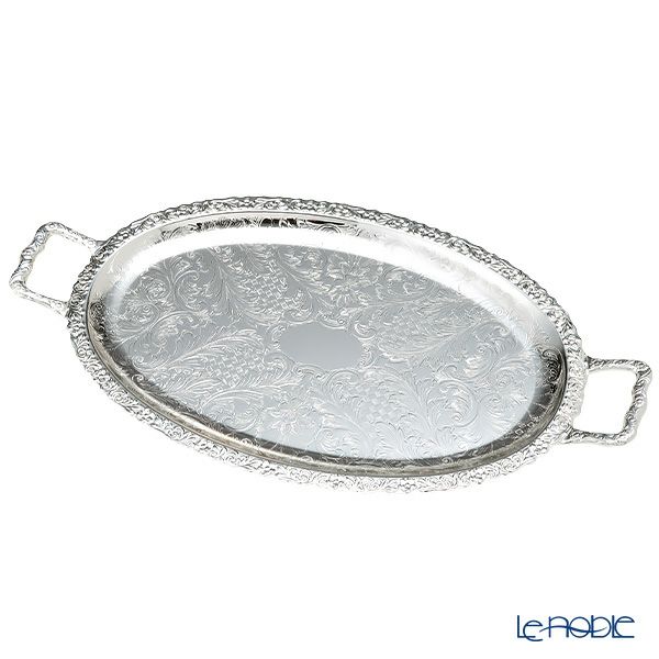 クイーン アン QUEEN ANNE（イギリス製銀メッキ） オーバルトレイ ハンドル付（ハンドルデザインA） 0／6161A