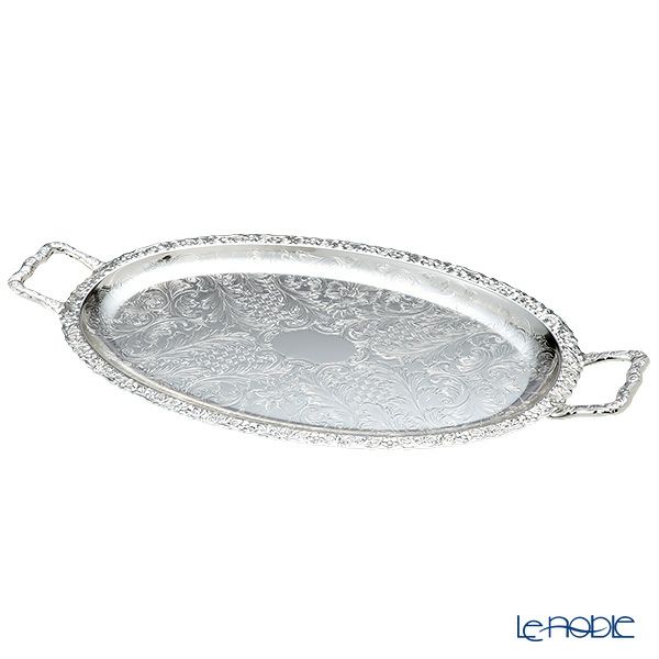 クイーン アン QUEEN ANNE（イギリス製銀メッキ） オーバルトレイ ハンドル付（ハンドルデザインA） 0／6161A