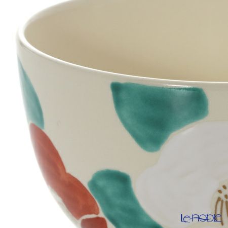 京焼・清水焼 抹茶碗 K0013 彩紅白椿