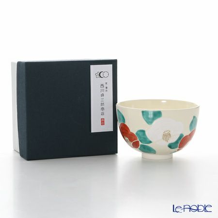 京焼・清水焼 抹茶碗 K0013 彩紅白椿