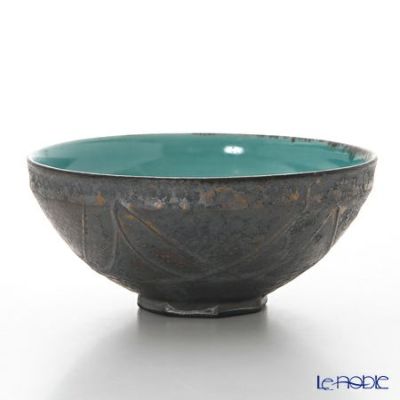 京焼・清水焼 平茶碗 M0027 黒金彩蒼釉 | ブランド洋食器専門店ル