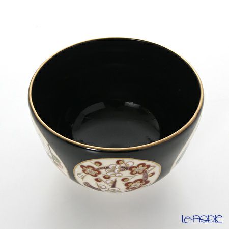 京焼・清水焼 抹茶碗 K0066 黒花丸紋