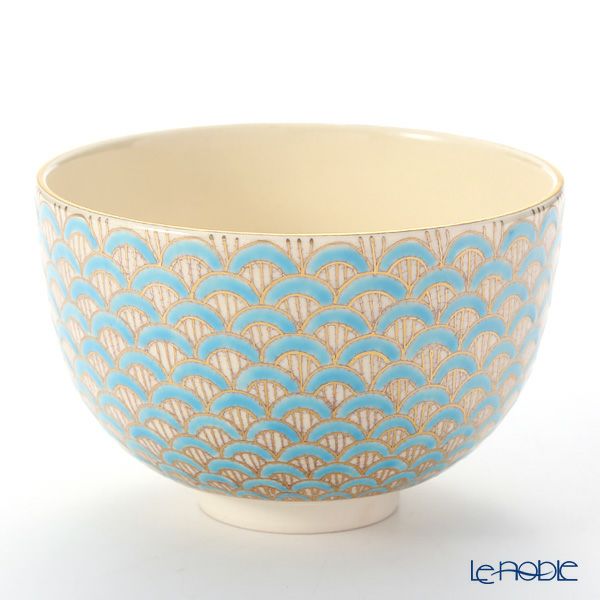 京焼・清水焼 抹茶碗 K0096 金彩青海波 480ml