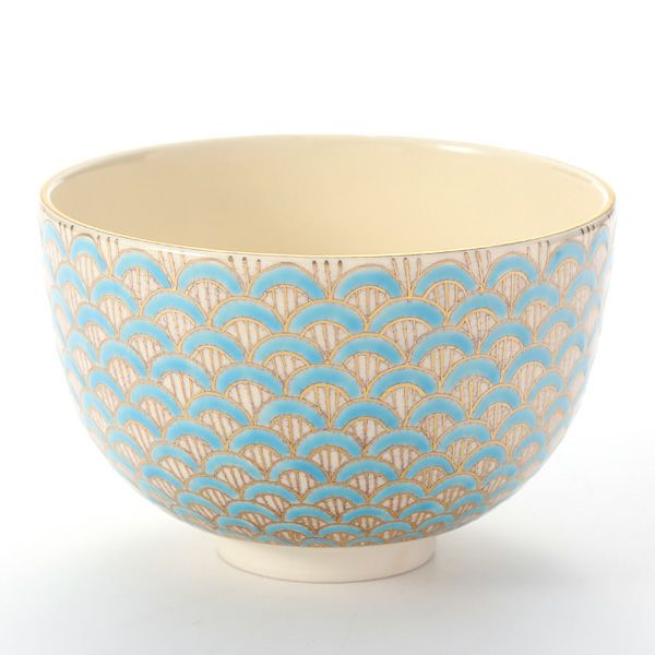 京焼・清水焼 抹茶碗 K0096 金彩青海波 480ml