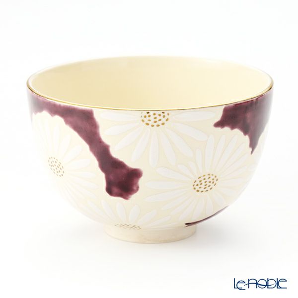 京焼・清水焼 抹茶碗 K0009 白菊紫地