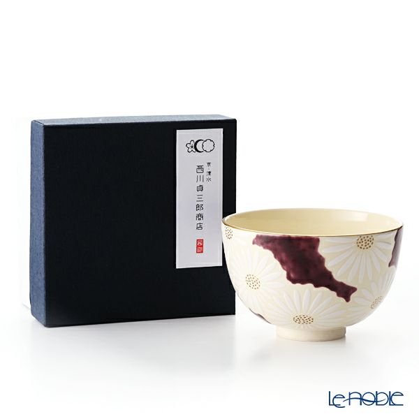 京焼・清水焼 抹茶碗 K0009 白菊紫地