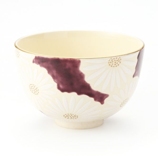 京焼・清水焼 抹茶碗 K0009 白菊紫地