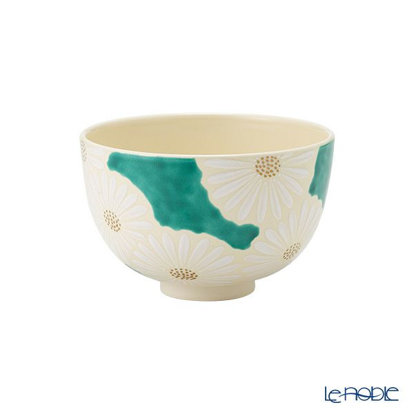 京焼・清水焼 抹茶碗 白菊緑地 K0010