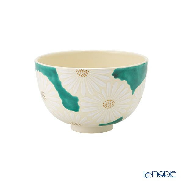 京焼・清水焼 抹茶碗 白菊緑地 K0010