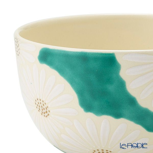 京焼・清水焼 抹茶碗 白菊緑地 K0010