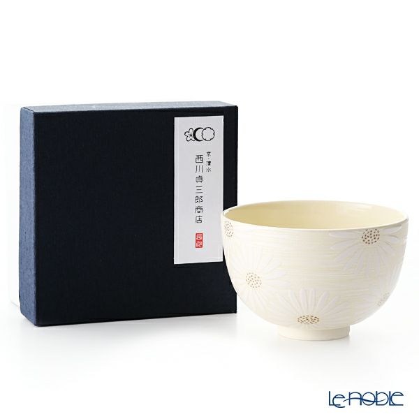 京焼・清水焼 抹茶碗 K0011 白菊刷毛目銀彩