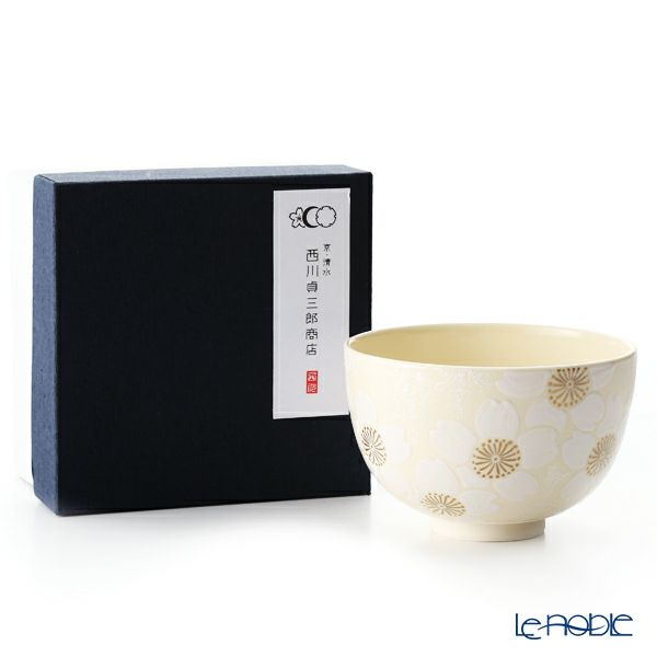 京焼・清水焼 抹茶碗 K0012 桜吹付銀彩