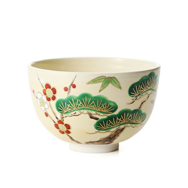 京焼・清水焼 抹茶碗 K00127 金彩松竹梅 480ml