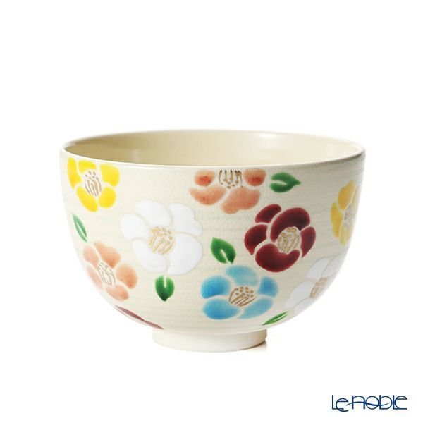 京焼・清水焼 抹茶碗 K00131 五彩花椿