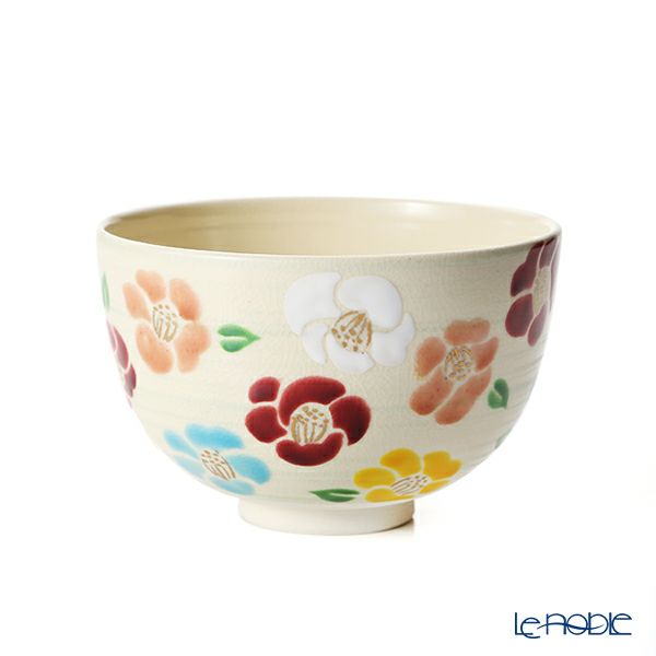 京焼・清水焼 抹茶碗 K00131 五彩花椿